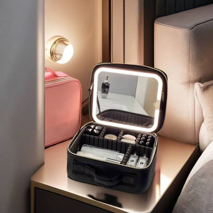 COSMETIQUERA CON ESPEJO LED
